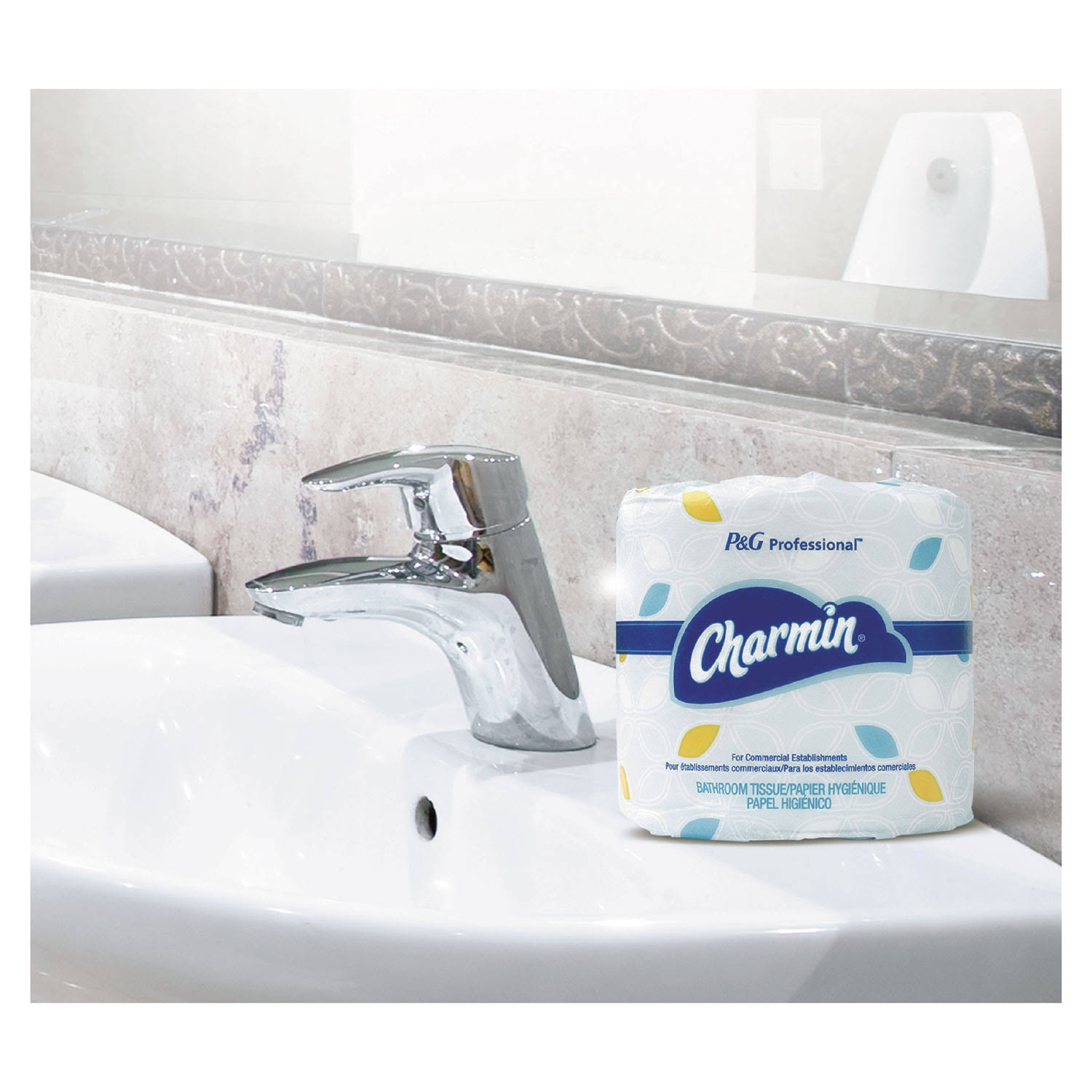 Charmin 71693 Commercial Bathroom Tissue, 2-Ply, White, 450 Sheets/Roll, 75/Carton