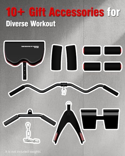 HARISON Home Gym - Full Body Workout Equipment, Exercise Equipment, Fitness Equipment, Multifunctional Home Gym Equipment for Home with Pulley System, Weight Bench, Rowing Machine