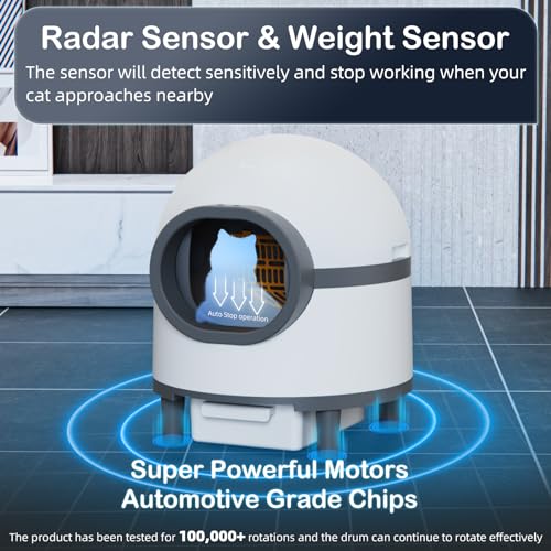 Self Cleaning Cat Litter Box, Automatic Cat Litter Box Self Cleaning, Double Odor Removal & Safety Protection Cat Litter Box Automatic Cleaning with Liner - 2024 New Version