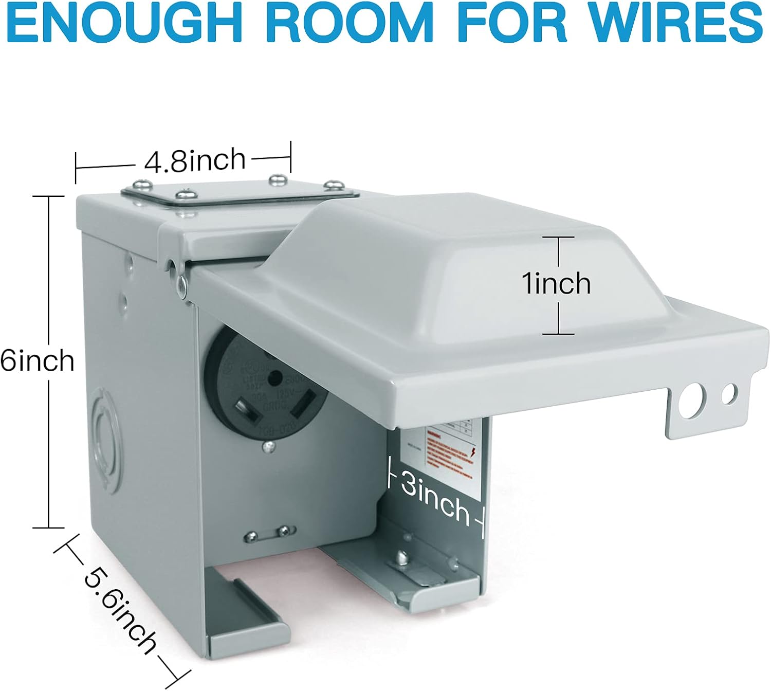 50 Amp 125/250 Volt RV Power Outlet Box, Enclosed Lockable Weatherproof NEMA 14-50R Outdoor Electrical Receptacle Panel, 50 Amp RV Receptacle for RV Camper Trailer Motorhome Electric Car Generator