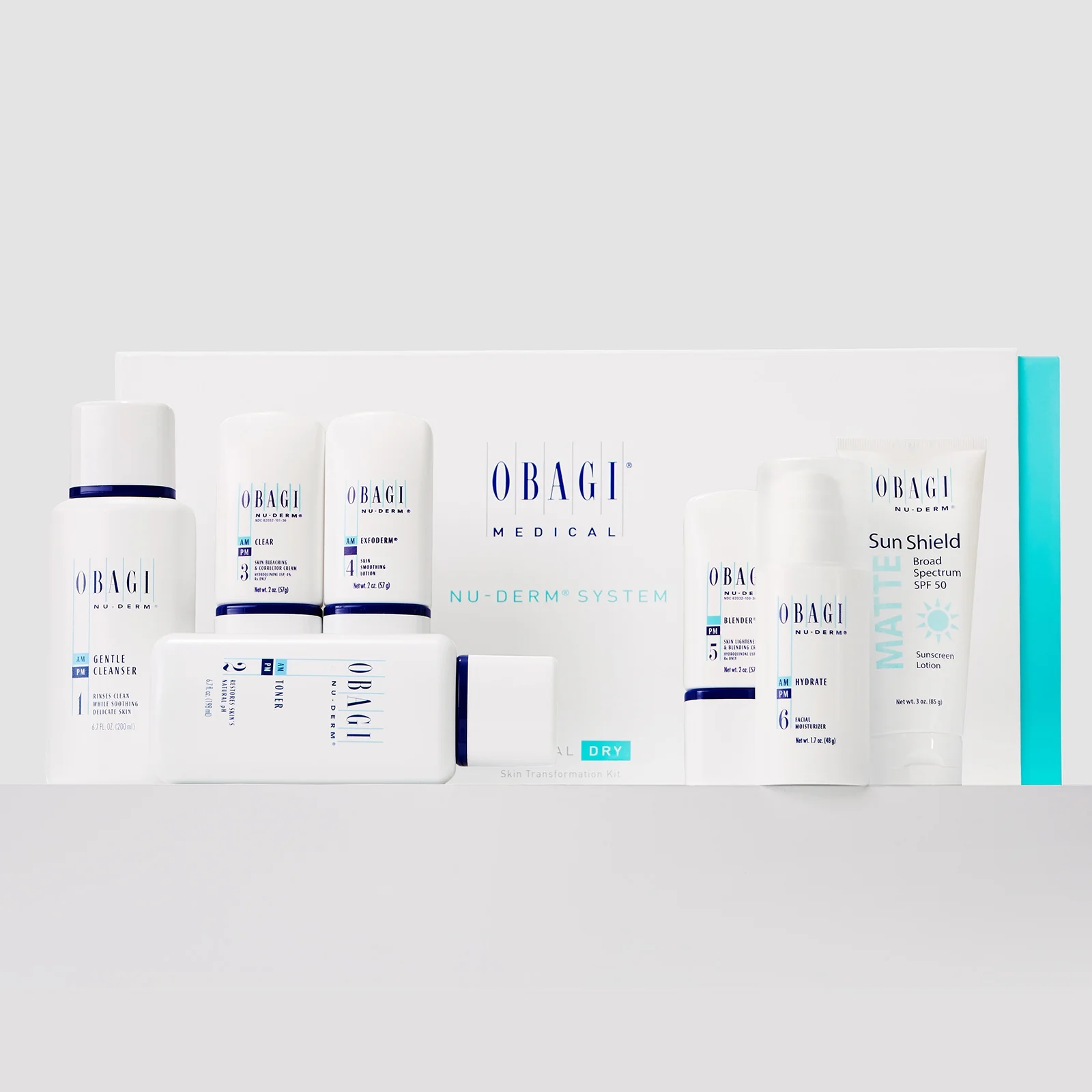 Obagi Nu-Derm Fx Complete Skincare System for Normal To Dry Skin, 7 Piece Skin Brightening System