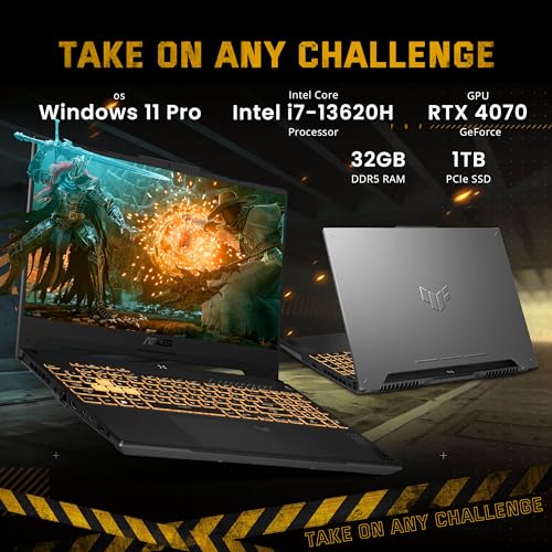 Asus TUF F15 Gaming Laptop 15.6"" FHD 144Hz Intel 14-Core i7-12700H (Beat i9-11950H) 16GB RAM 1TB SSD GeForce RTX 4070 8GB Graphic Backlit Thunderbolt 4 USB-C Win11 + HDMI Cable, Grey