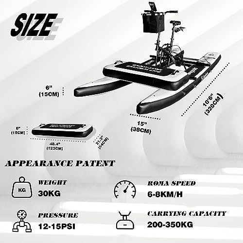 Spatium SUP Water Bike for Lake Inflatable Pedal Boat for One Person Inflatable Water Bike Paddle Board Inflatable Fishing Kayak Water Floating Water Bicycle The Fun of Water and Fishing+Mat
