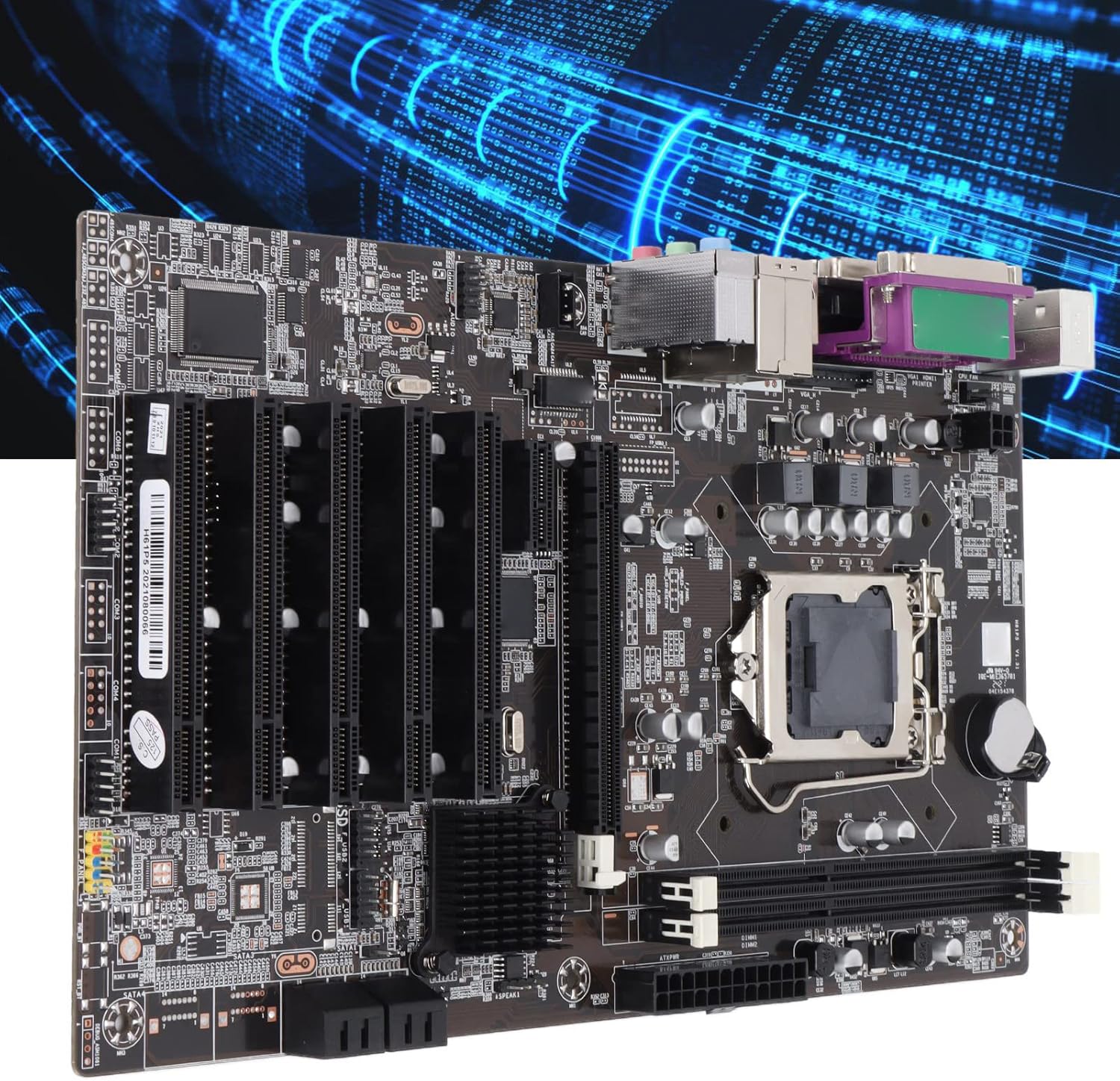 LGA 1155 Motherboard, Gaming Motherboard H61 with HDMI SATA2.0 USB2.0, 5 PCI Interfaces, PCIE 1X, Support VGA, LPT Port for Computer