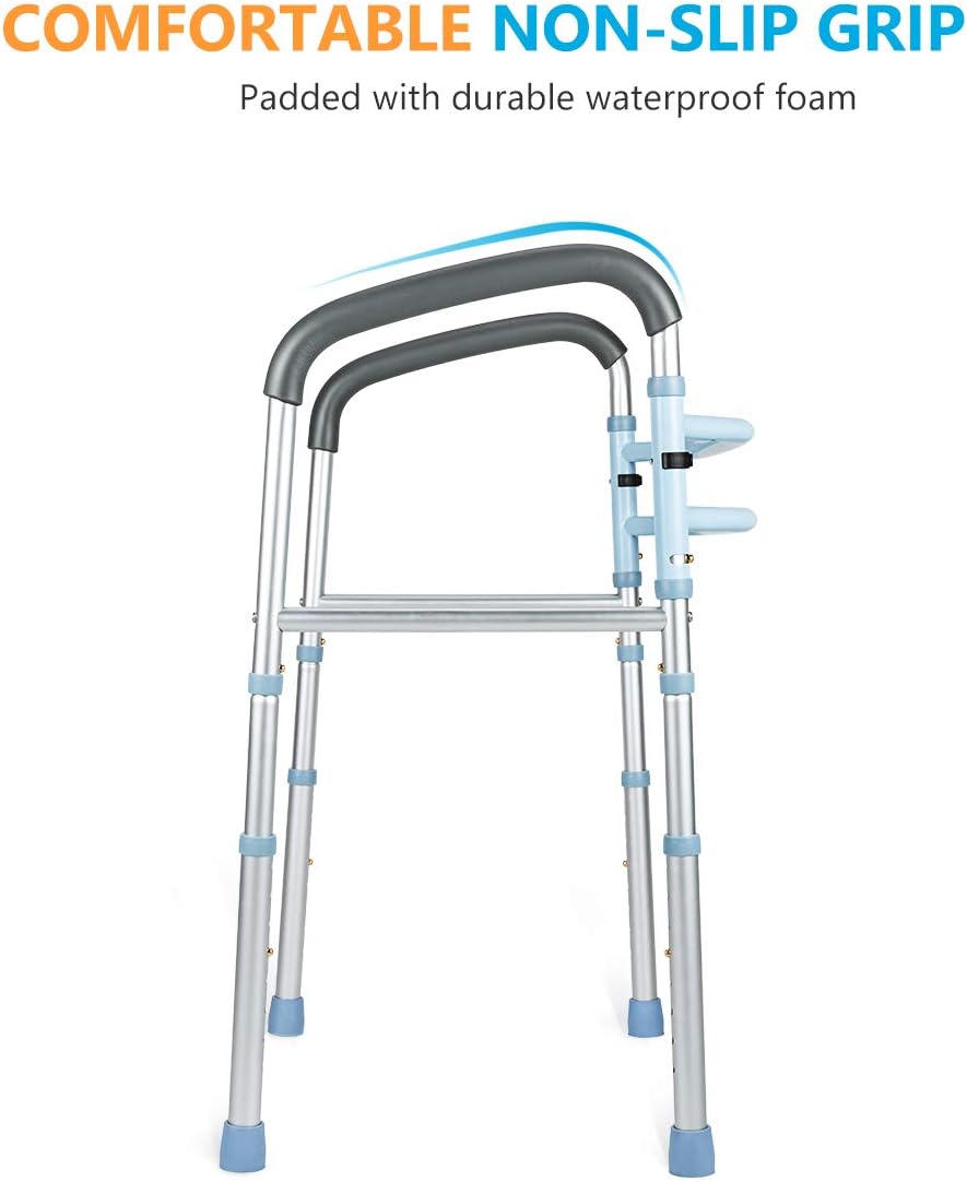 OasisSpace Upright Walker with Seat for Senior & Heavy Duty Medical Toilet Safety Fram