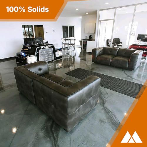 McKinnon Epoxy Resin Garage Floor & Concrete Coating Kit - 2.5 Car Garage Full Coverage,100% Solids, Zero VOCs, Durable High Gloss, Commercial & Residential, 4 Gallon
