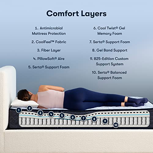 Serta Perfect Sleeper Ultimate 15" King Mattress - Plush Pillow Top, Cooling Gel Memory Foam, Pocket Innersprings for Motion Isolation, Edge Support, CertiPUR-US Certified - Oasis Sleep