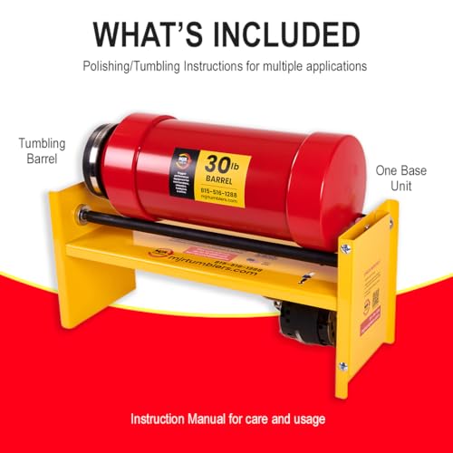 MJR Tumblers Single Barrel Rock Tumbler - Rock Polisher Machine, Tumbling Equipment for Stone, Glass, and Metal Collection, Polishing Tool for Adults & Kids, 40 lb
