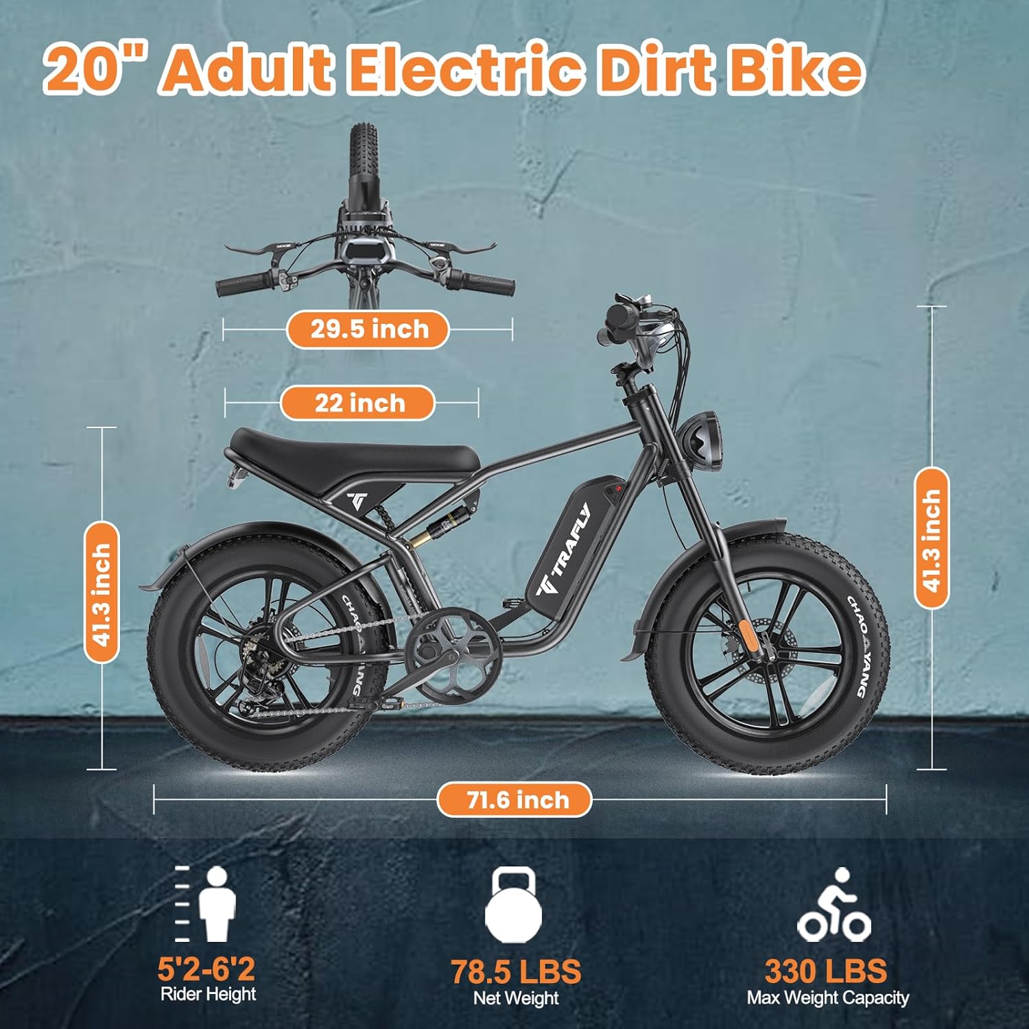 1500W Electric Bike for Adults,20" Fat Tire Ebike,with 48V 15.6AH Removable Battery Electric Bicycles,Acc Cruise Control and 7-Speed Gear Electric Dirt Bike UL Certified