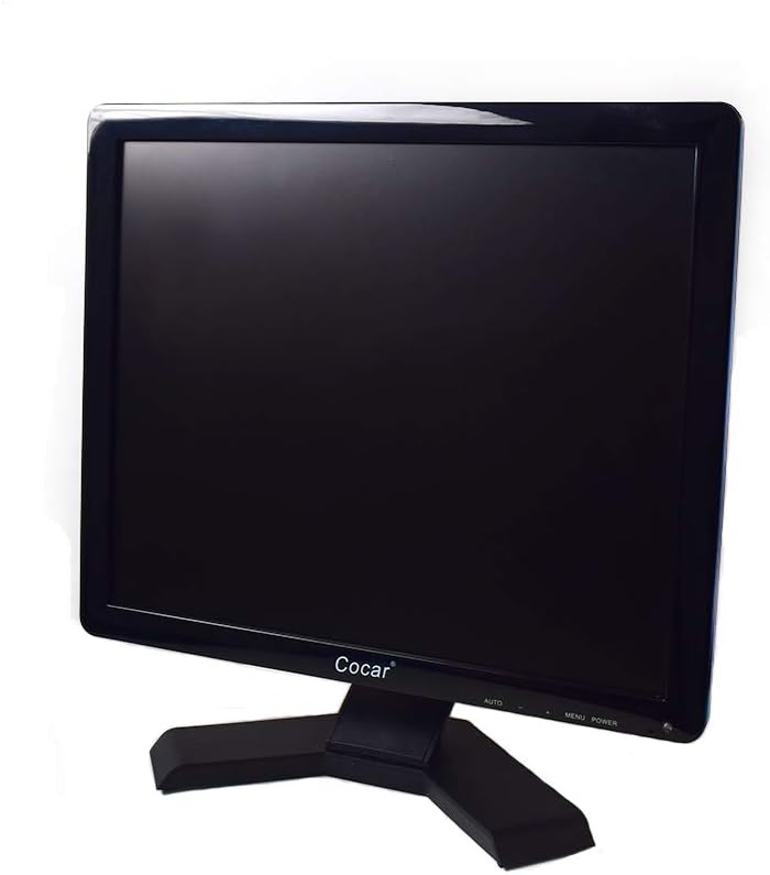 Cocar 15 inch CCTV Security Monitor with BNC VGA HDMI AV Built-in Speaker 4:3 HD Display LCD Screen Display with USB Media Player for Home Surveillance Camera STB PC