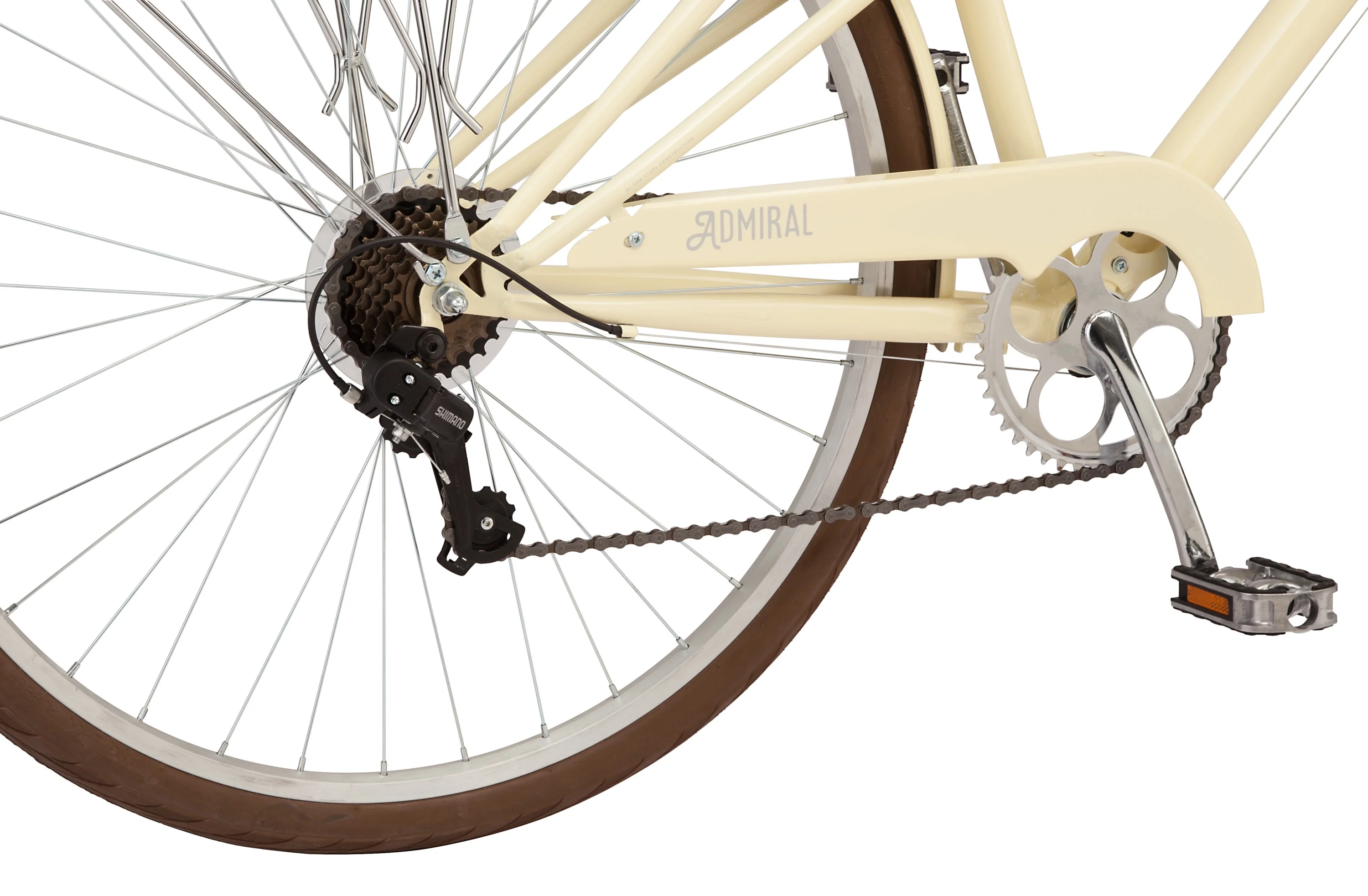 Schwinn Admiral 700c Adult Hybrid Bike, 7 Speed Unisex Bike, Cream