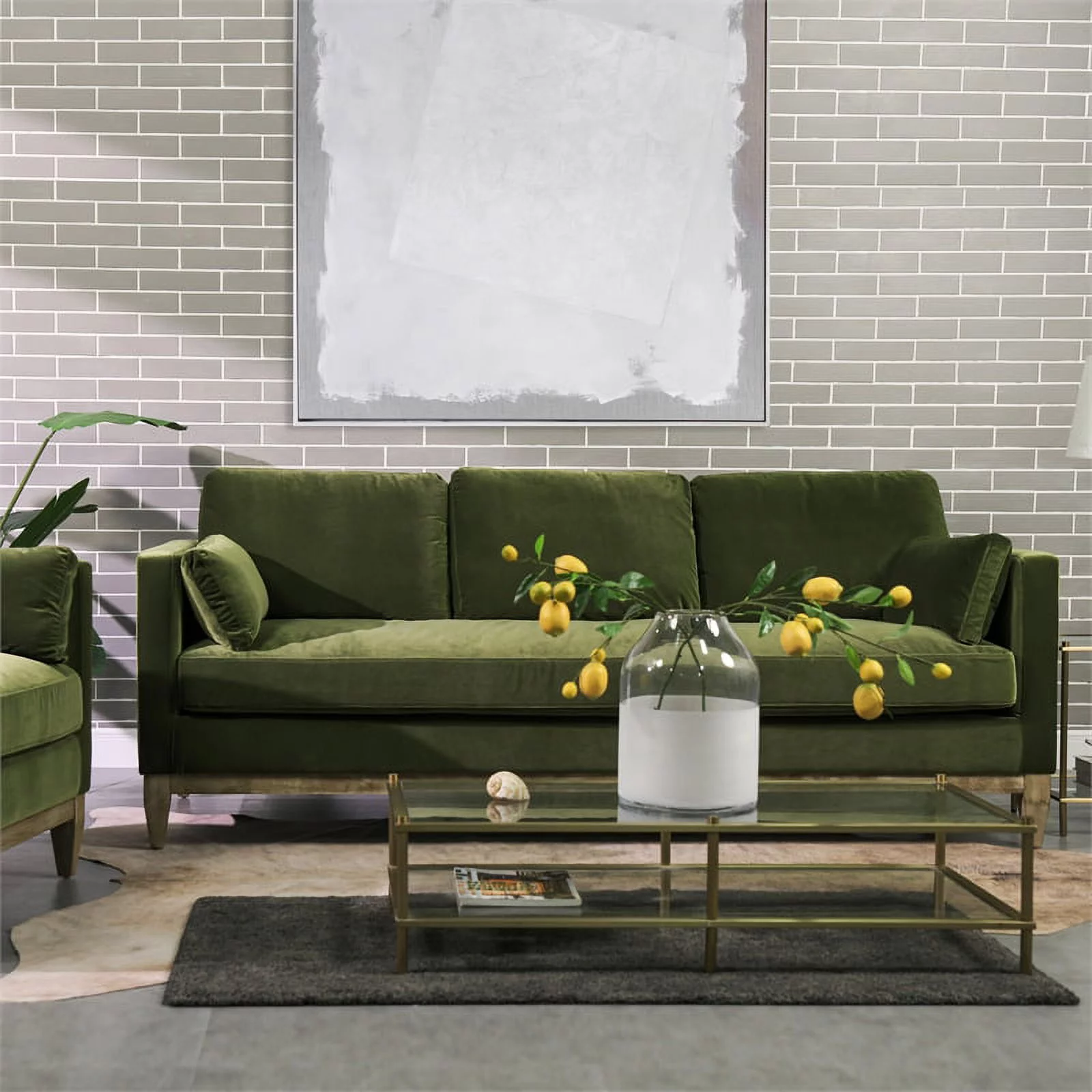 Jennifer Taylor Home Knox 84" Modern Farmhouse Sofa Olive Green