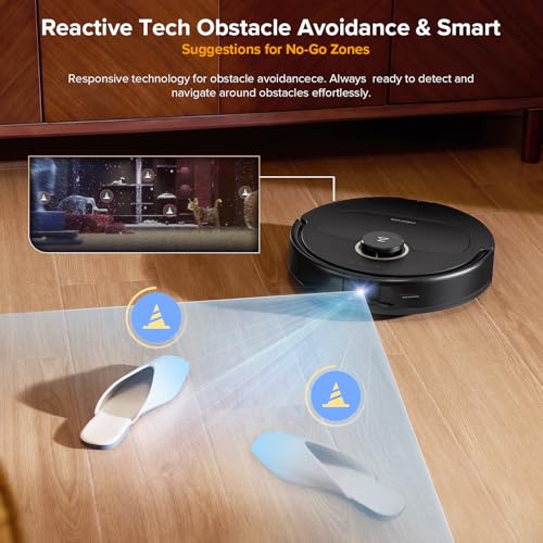 roborock Qrevo S5V Robot Vacuum and Mop, FlexiArm Edge Mopping, 12,000Pa Suction, Dual Zero-Tangle System, Smart Obstacle Avoidance, 10mm Mop Lifting, Auto Mop Washing&Drying, Self-Emptying&Refilling