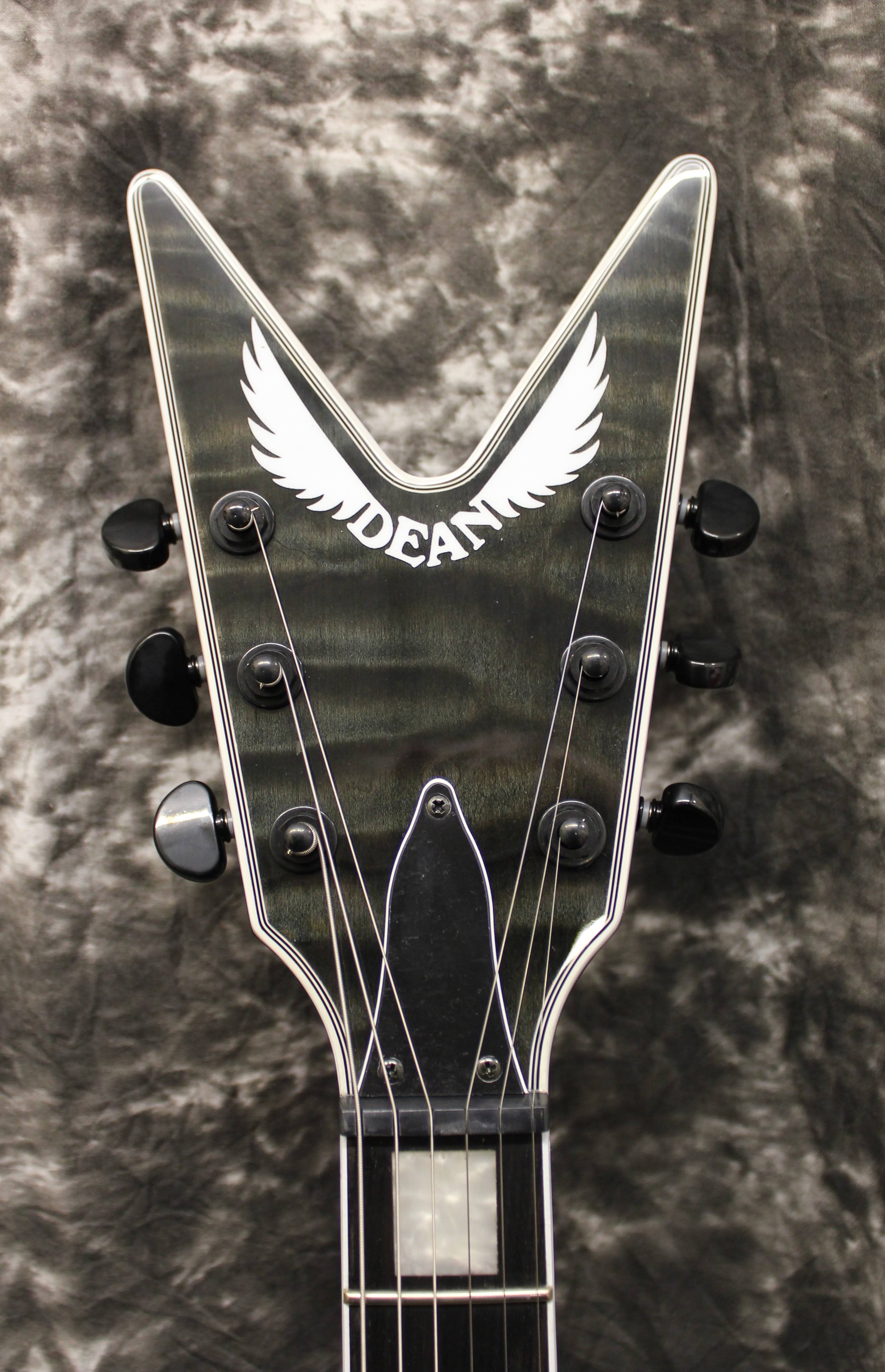 Dean V Select Quilt Top Electric Guitar Trans Black