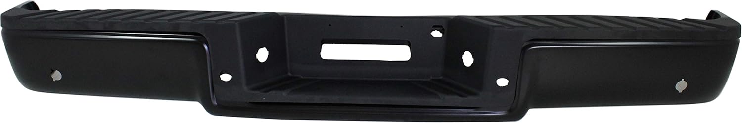 Evan-Fischer Step Bumper Compatible with 2004-2006 Ford F150 Assembly Powdercoated Black Steel Hitch Style with Rear Object Sensor Holes Fleetside