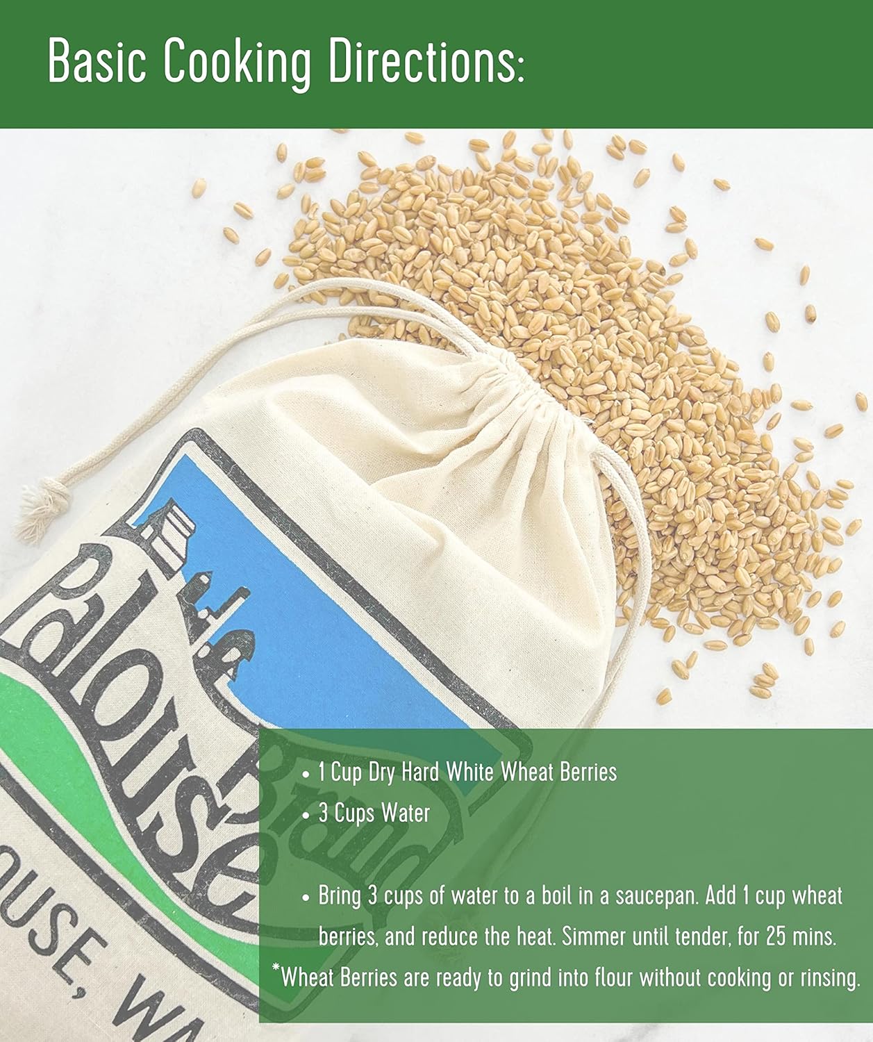 Hard White Wheat Wheat Berries | 100 LBS | Desiccant Free | Sproutable | Non-GMO Project Verified | Kosher