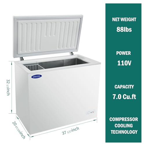 Chest Freezer, Solid Top Commercial Deep Chest Freezers with Lockable Stay-Open Lid Painted for Back-of-House Bulk Storage 110V Ice Cream Freezers