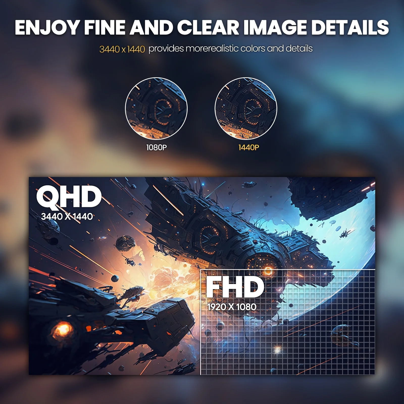 CRUA 34" Ultrawide Curved Gaming Monitor ,WFHD 3440 * 1440p/ 165Hz, 21:9 1500R Computer Monitor, 1ms(GTG) with Adaptive Sync, 99% SRGB, DP & HDMI Port, Black