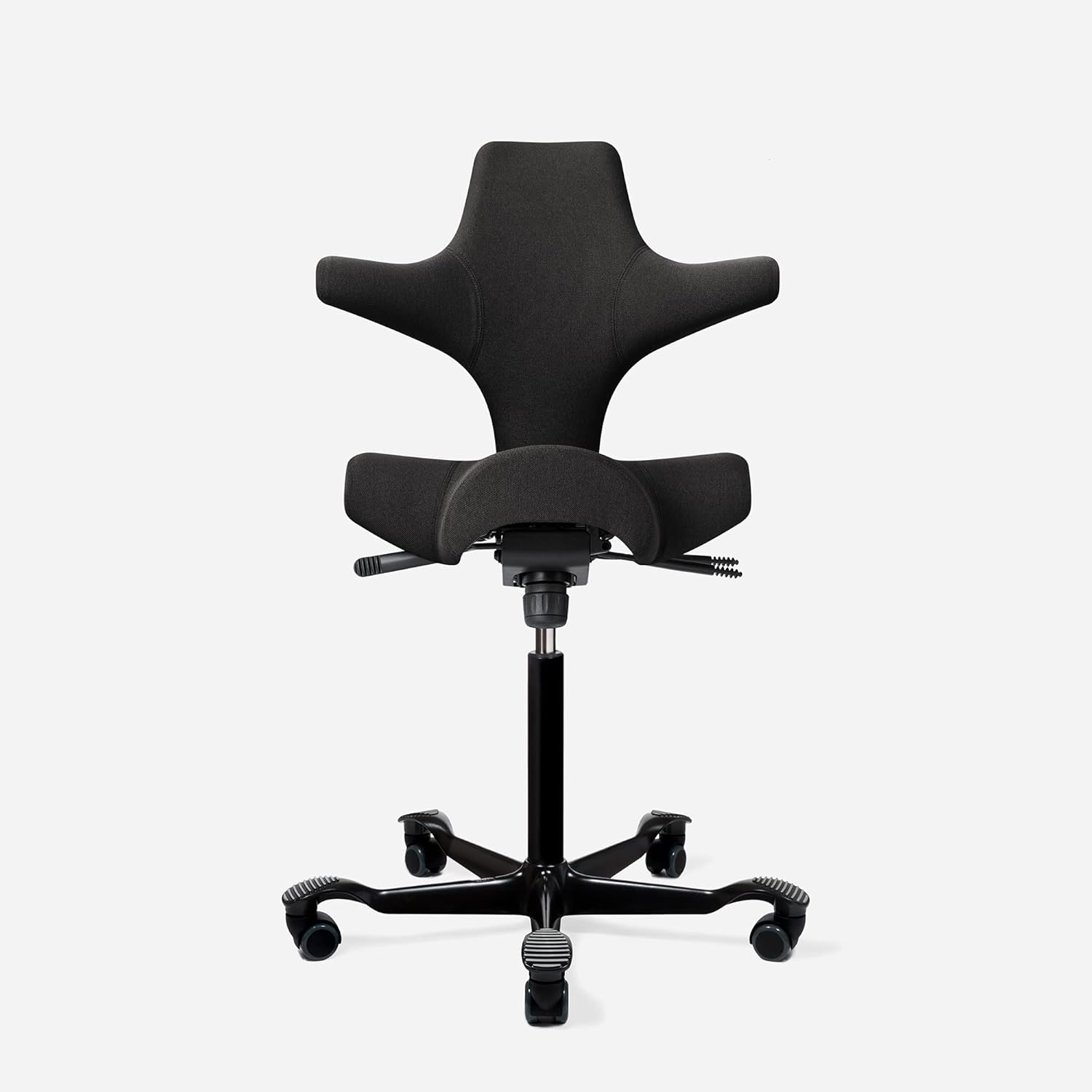 HAG Capisco Adjustable Standing Desk Chair - Silver Frame - Camira Era Cobalt Blue Seat