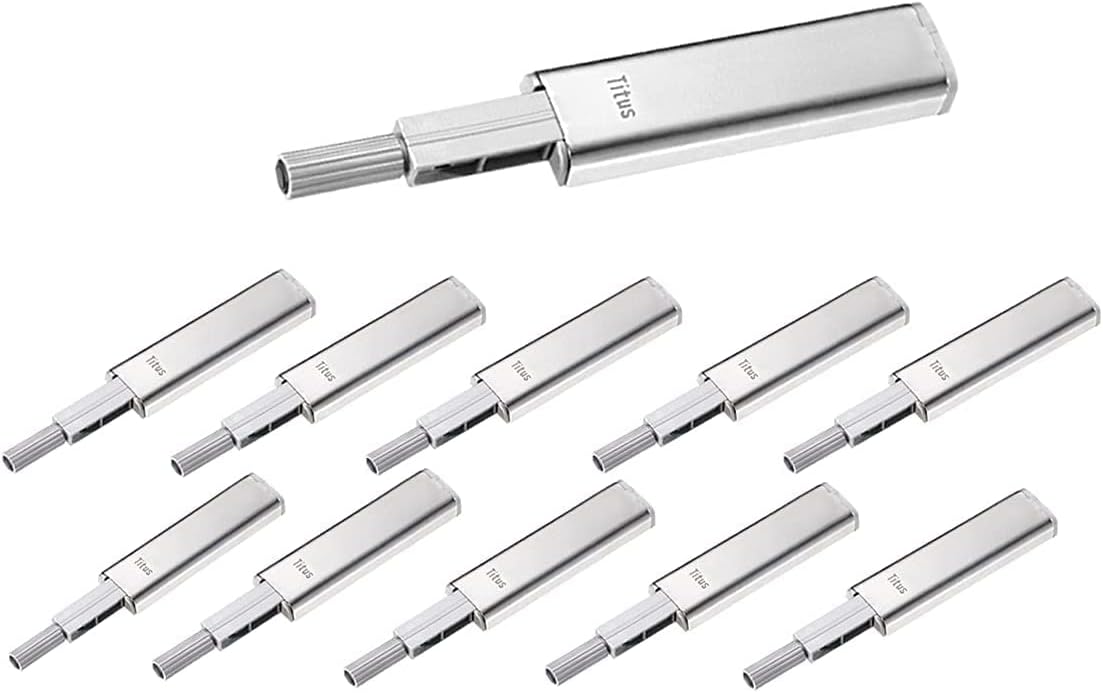 Titus+ Push Latches for Cabinet Door -Push to Open Door Latch,Push Open System for Cabinet Doors and Drawer (10 Pack) Pack of 2