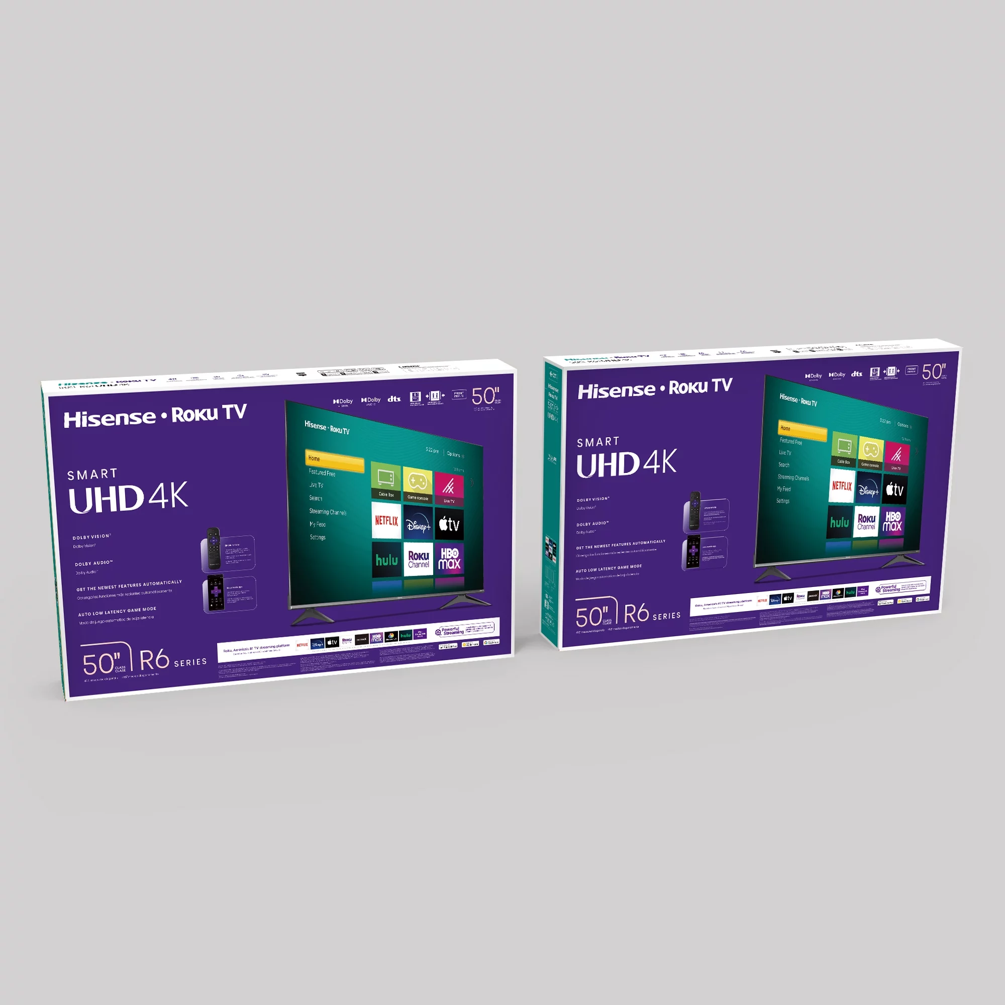 Hisense 50" Class 4K UHD LED LCD Roku Smart TV HDR R6 Series 50R6E3