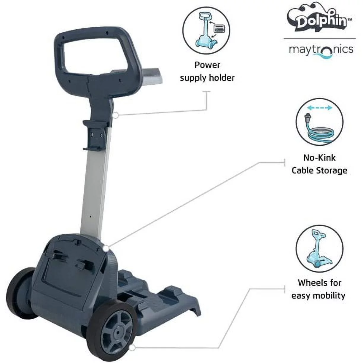 Dolphin Triton PS w/ Powerstream Inground Robotic Pool Cleaner Upgraded Swivel with Caddy & Cover