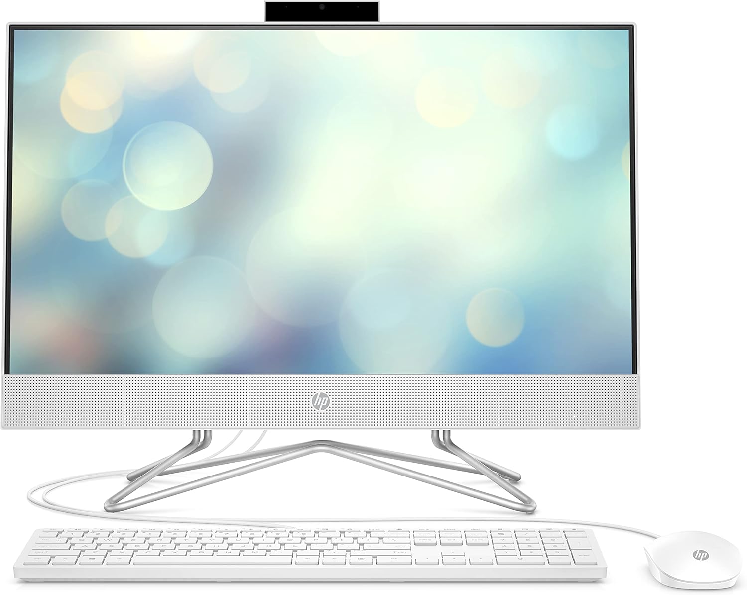 HP 22" All-in-One Desktop, AMD Athlon Silver 3050U Processor, AMD Radeon Graphics, 4 GB RAM, 256 GB SSD, Windows 11 Home (22-dd0210, Snow White)
