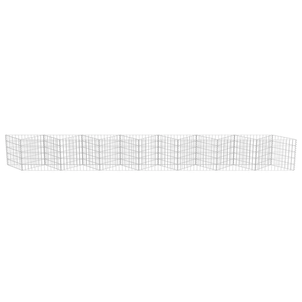 vidaXL Gabion Wall Galvanized Steel - 177.2x22x11.8x22x19.7x22