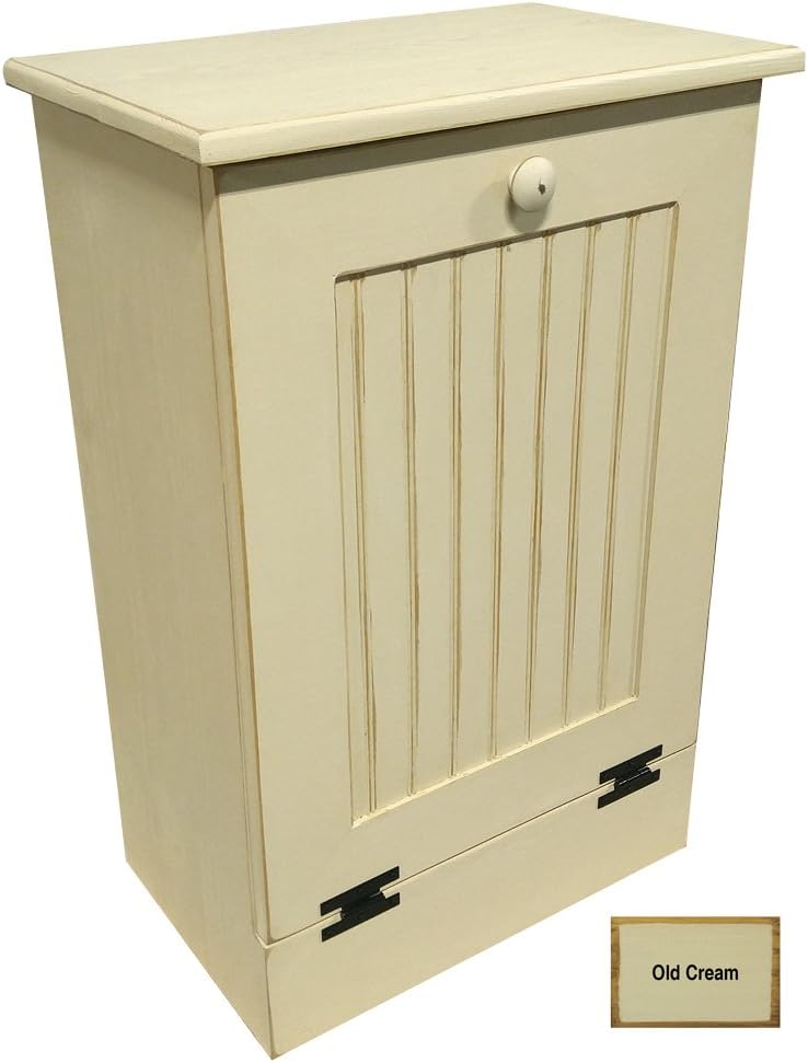 Tilt Out Wooden Trash Cabinet (Solid - Cottage White)