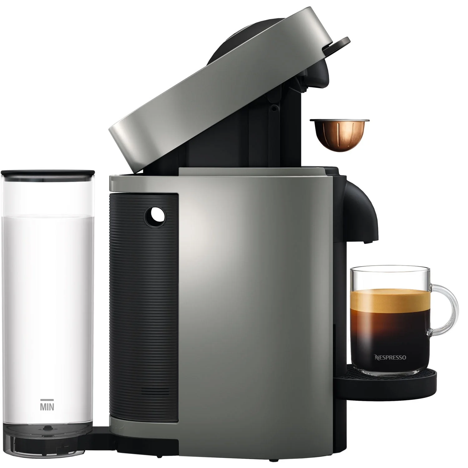 Nespresso Vertuo Plus Coffee and Espresso Machine by De'Longhi, Gray