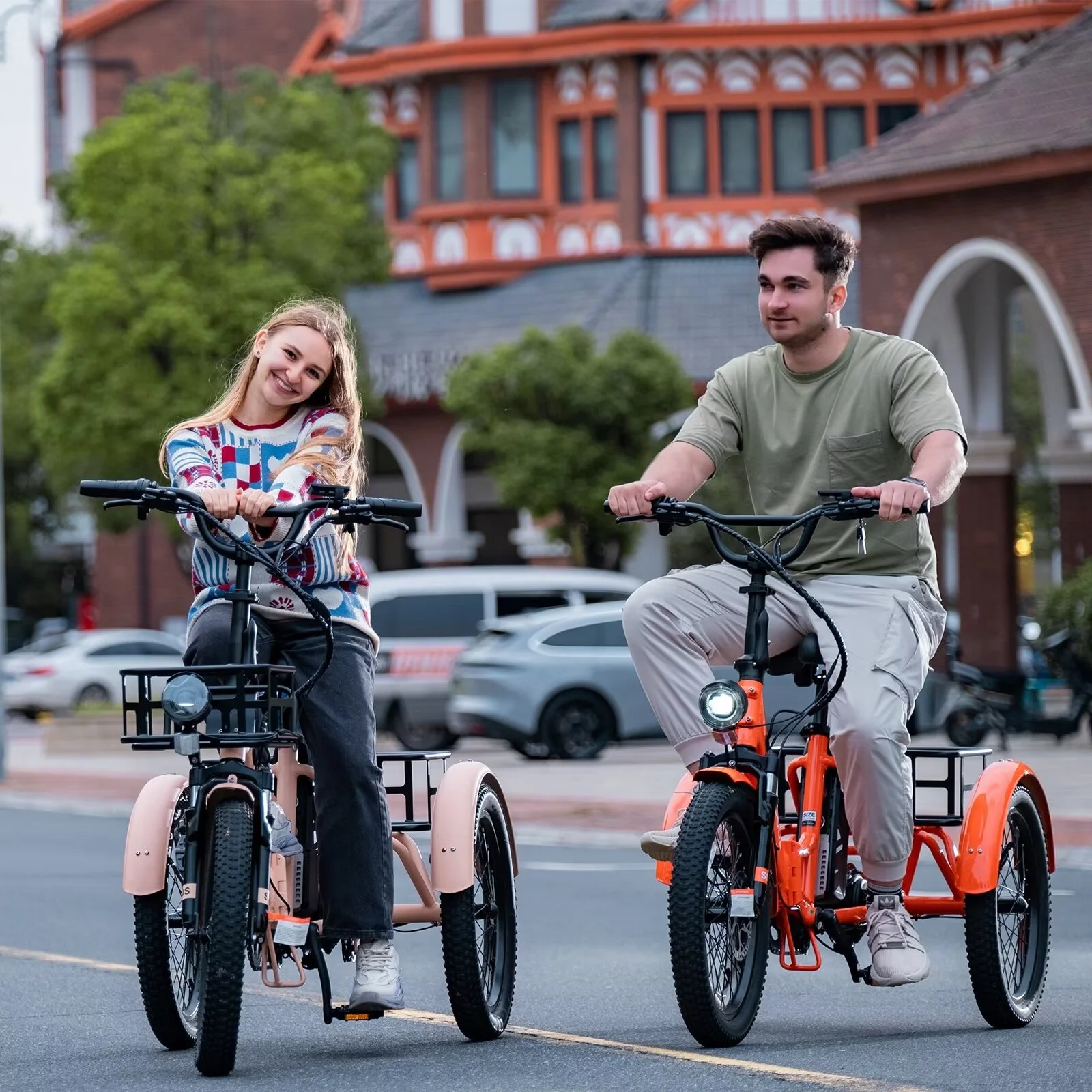 MOPHOTO 16MPH 500W 48V 14.5Ah 20" Electric Folding Tricycle for Women, Electric Motorized Tricycle Adult, Fat Tire 3 Wheel Electric Bikes, Step-Thru 1-Speed Electric Trike for Senior, Men - Curated Treasures Market