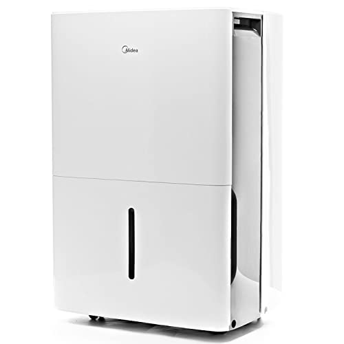 Midea Cube Dehumidifier with Pump and Drain Hose - 35 Pint Smart Dehumidifier for Basement and Spaces up to 3,500 Sq. Ft. with Timer, Humidity Control, Energy Star Rated, Washable Filters, Grey