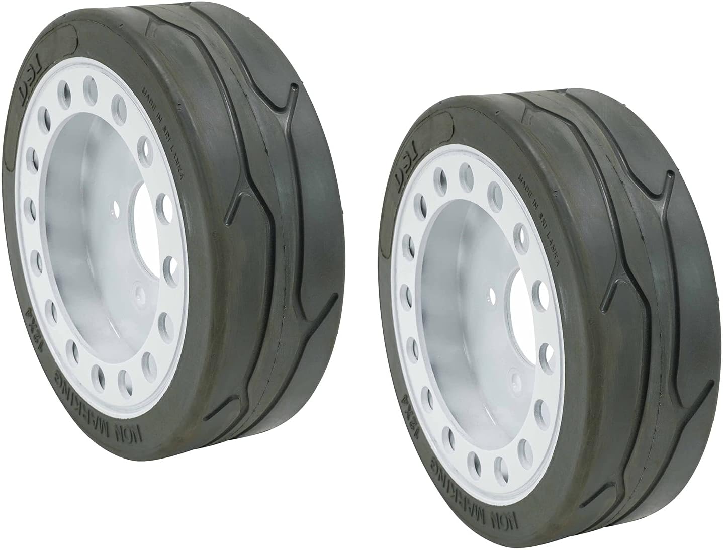 Mytee Products (2 Pack) SkyJack 158437, 158438, Scissor Lift Tires 12 x 4, Brake- Model # SJIII3219, SJIII3015, SJIII3215, SJIII3019 | Non-Marking Wheel Assembly