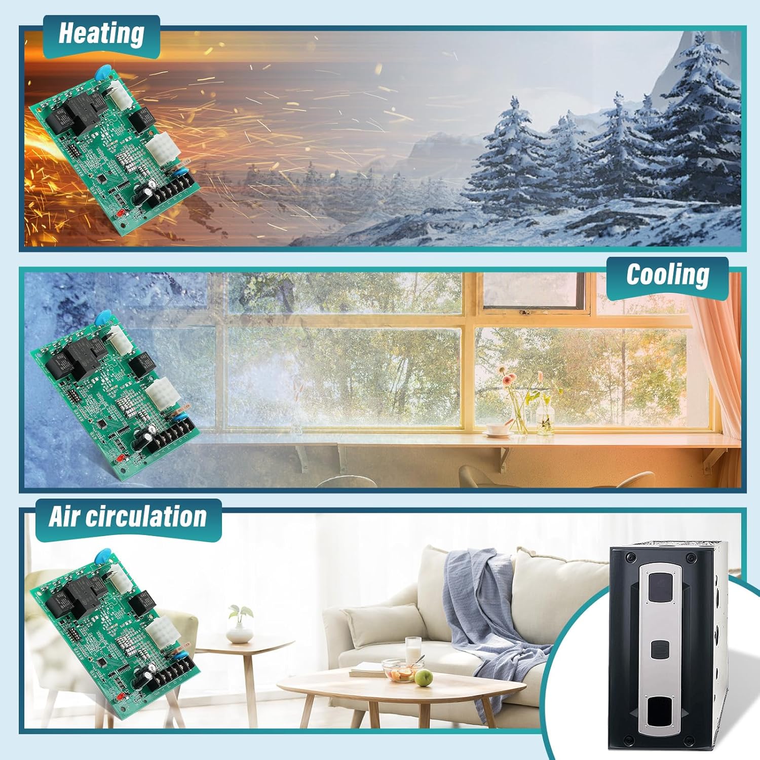 Furnace Control Circuit Board Fit for Trane, white rodgers and American Standard Furnaces #OE 50A65-5165，50A65-474，50A65-475，50A65-476，D341213P01，D341396P01，CNT05164，CNT05165