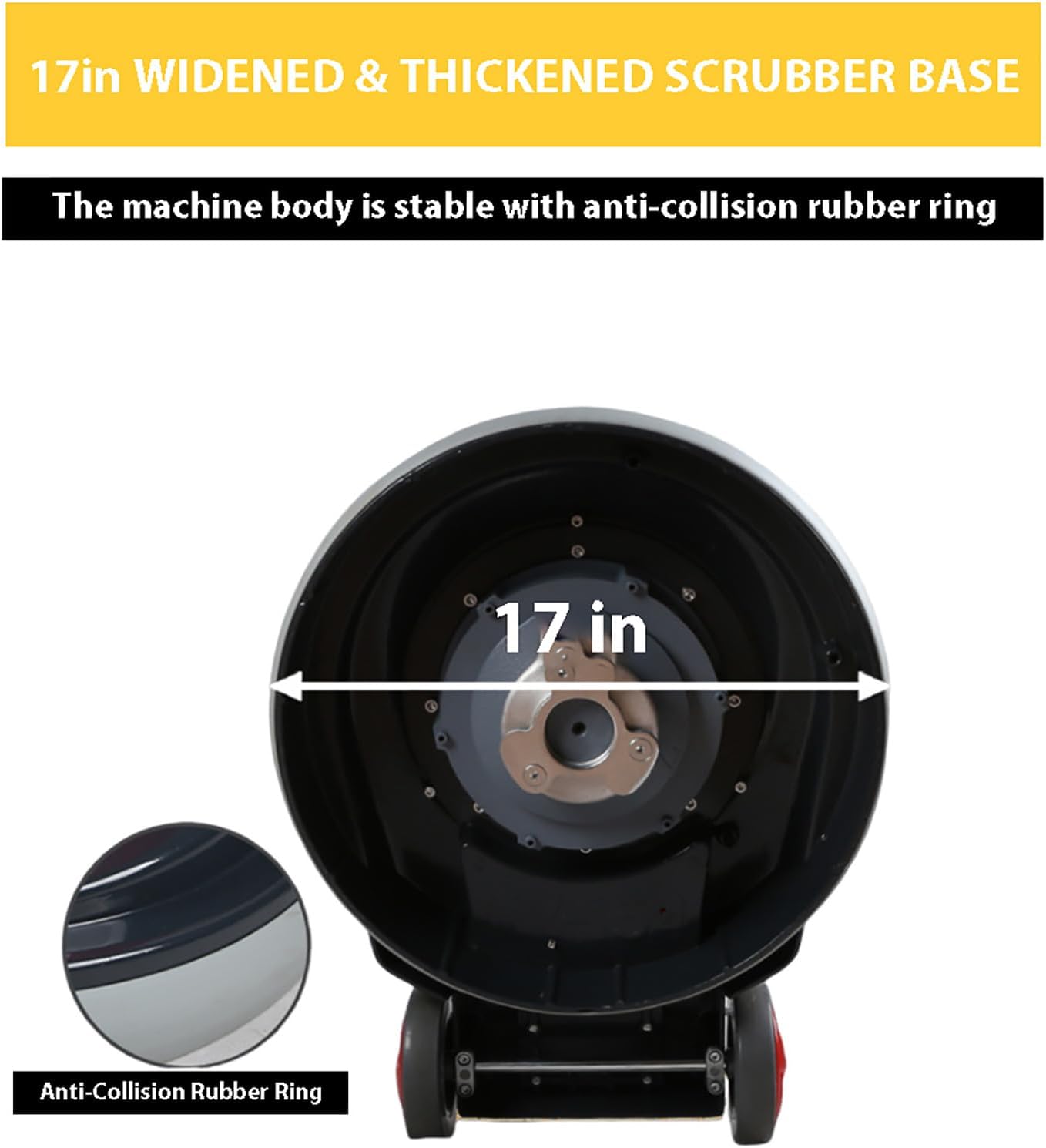 Industrial Floor Buffer Commercial Polisher Floor Scrubber Heavy Duty Floor Polisher Cleaning Machine 17'' Single Pad Tile Scrubber Carpet Burnisher Floor Brush Cleaner 1.5HP 110V Red