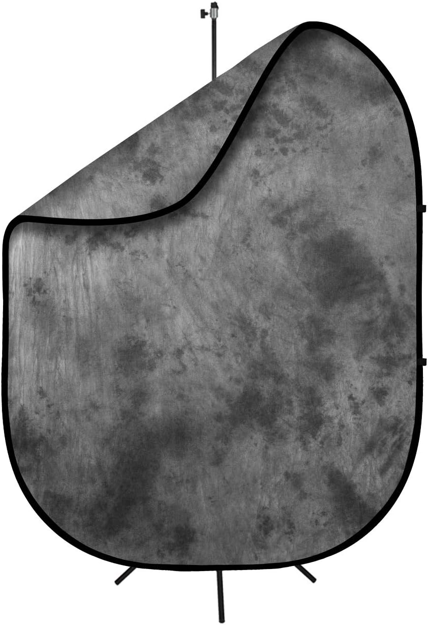 Fovitec Reversible 5'x6.5' Green and Blue Pop-Up Backdrop with Stand and Clip, for Headshot and Portrait Photography, Vlogging, Video Coference, and Live Stream Pack of 2