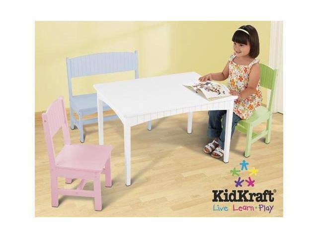 Kidkraft Nantucket Pastel Table with Bench and 2 Chairs