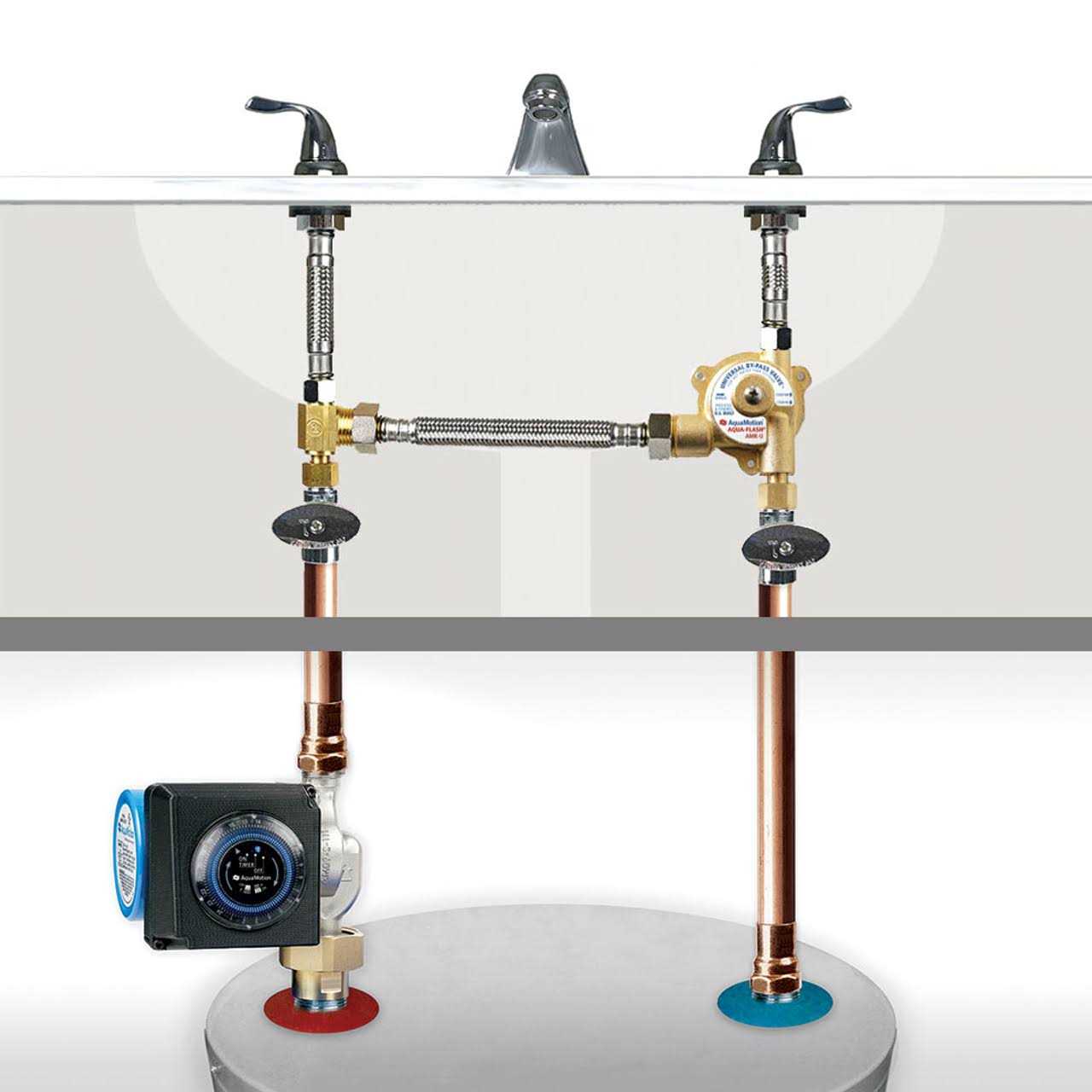 AquaMotion Aqua-Flash Hot Water Recirculation Kit AMH1K-3UV - Shop Hardware Tools Online Store