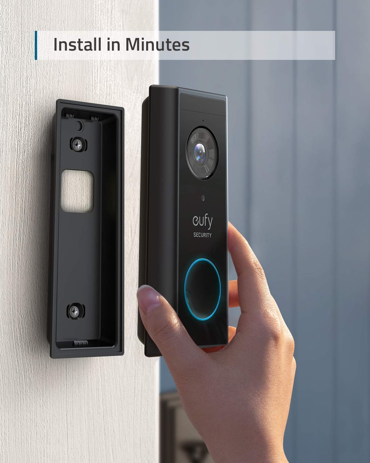eufy Security, Video Doorbell (Battery-Powered) Kit, 2K Resolution, 180-Day Battery Life, Encrypted Local Storage, No Monthly Fees, HomeBase with High-Power Wi-Fi and Built-in Storage