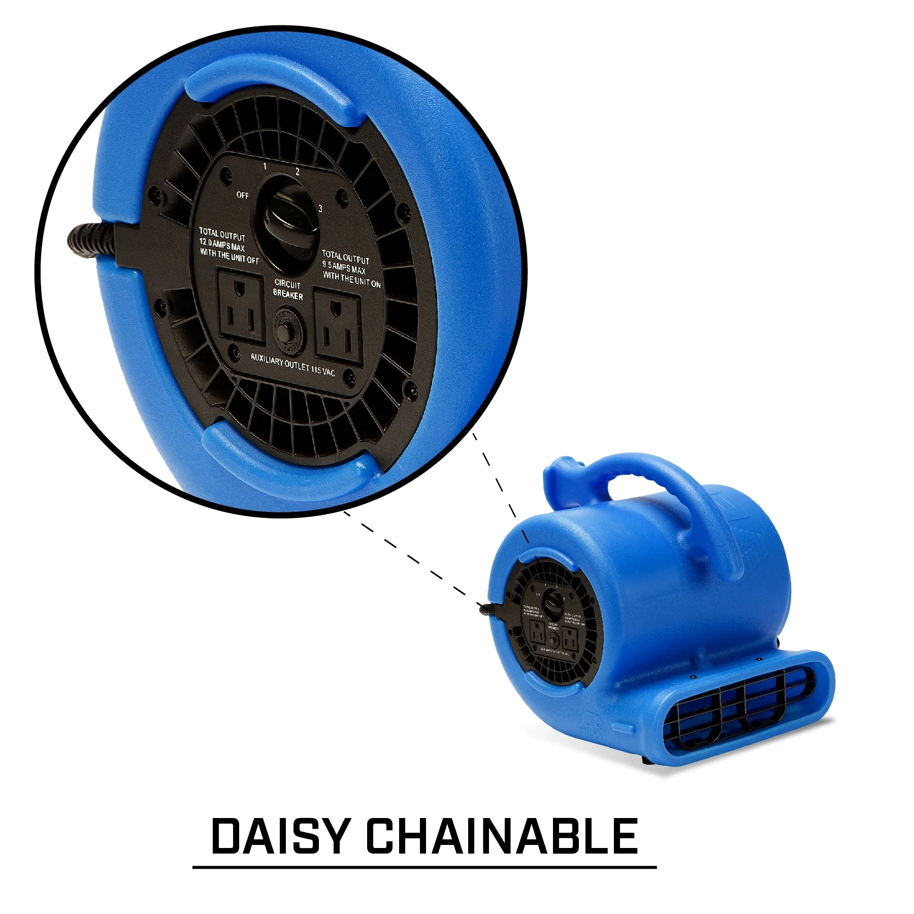 B-Air VP-25 1/4 HP Air Mover for Water Damage Restoration Carpet Dryer Floor Blower Fan Home and Plumbing Use, Blue