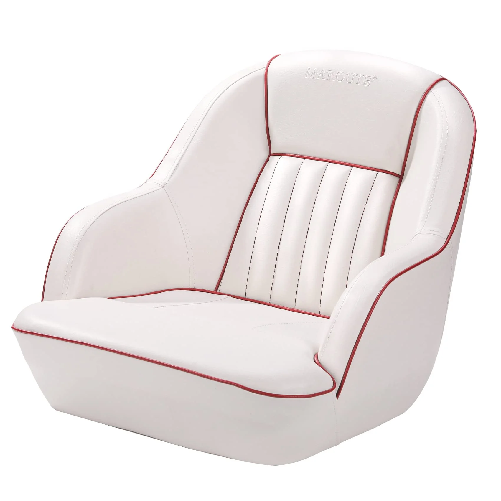 Yesurprise Pontoon Boat Seat Captains Soft Bucket Boat Seat (White/Navy Blue)