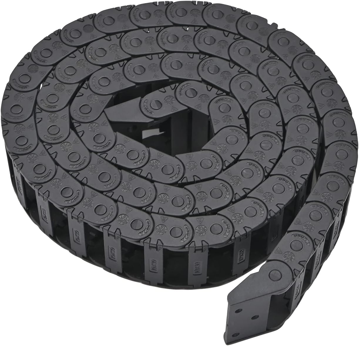 Fielect Drag Chain Cable Carrier Open Type with End Connectors R100 35X100mm 1 Meter Plastic for Electrical CNC Router Machines Black 1Pcs