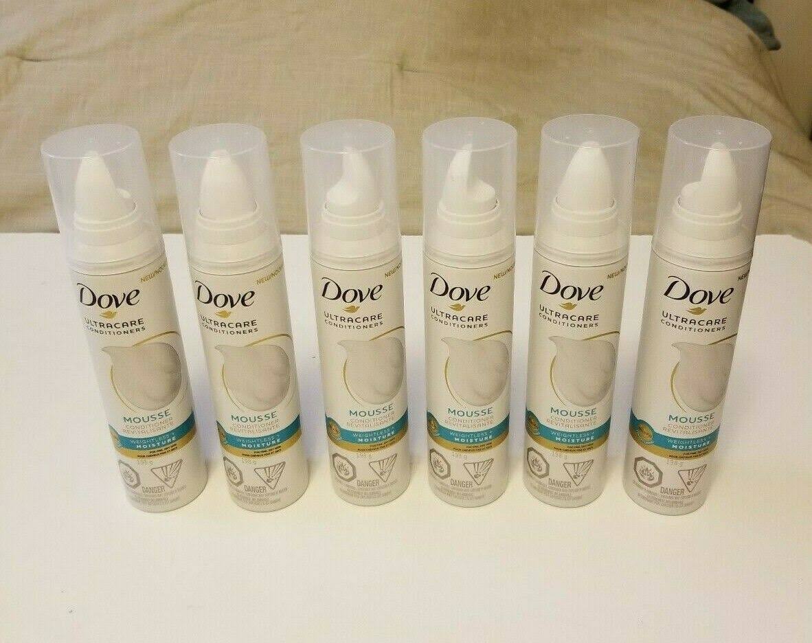 6 x Dove UltraCare Conditioners Mousse Foam Weightless Moisture 198g 7oz New