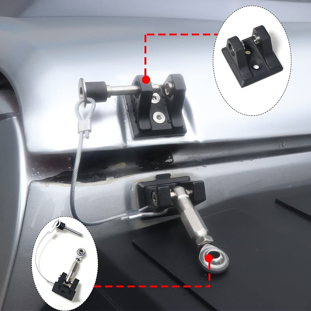 BESTAOO Hood Latches for 2018-2022 Jeep Wrangler JL JLU & Gladiator JT, Anti-Theft Aluminum Hood Lock Catch Latches Kit, Eliminates Hood Flutter, 1 Pair