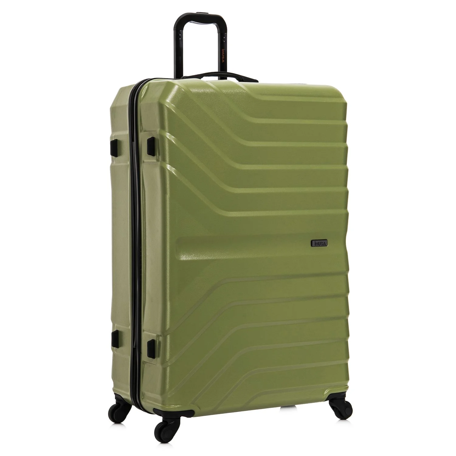 InUSA AURUM 32" Hardside Lightweight Checked Luggage with Spinner Wheels, Handle and Trolley, Green