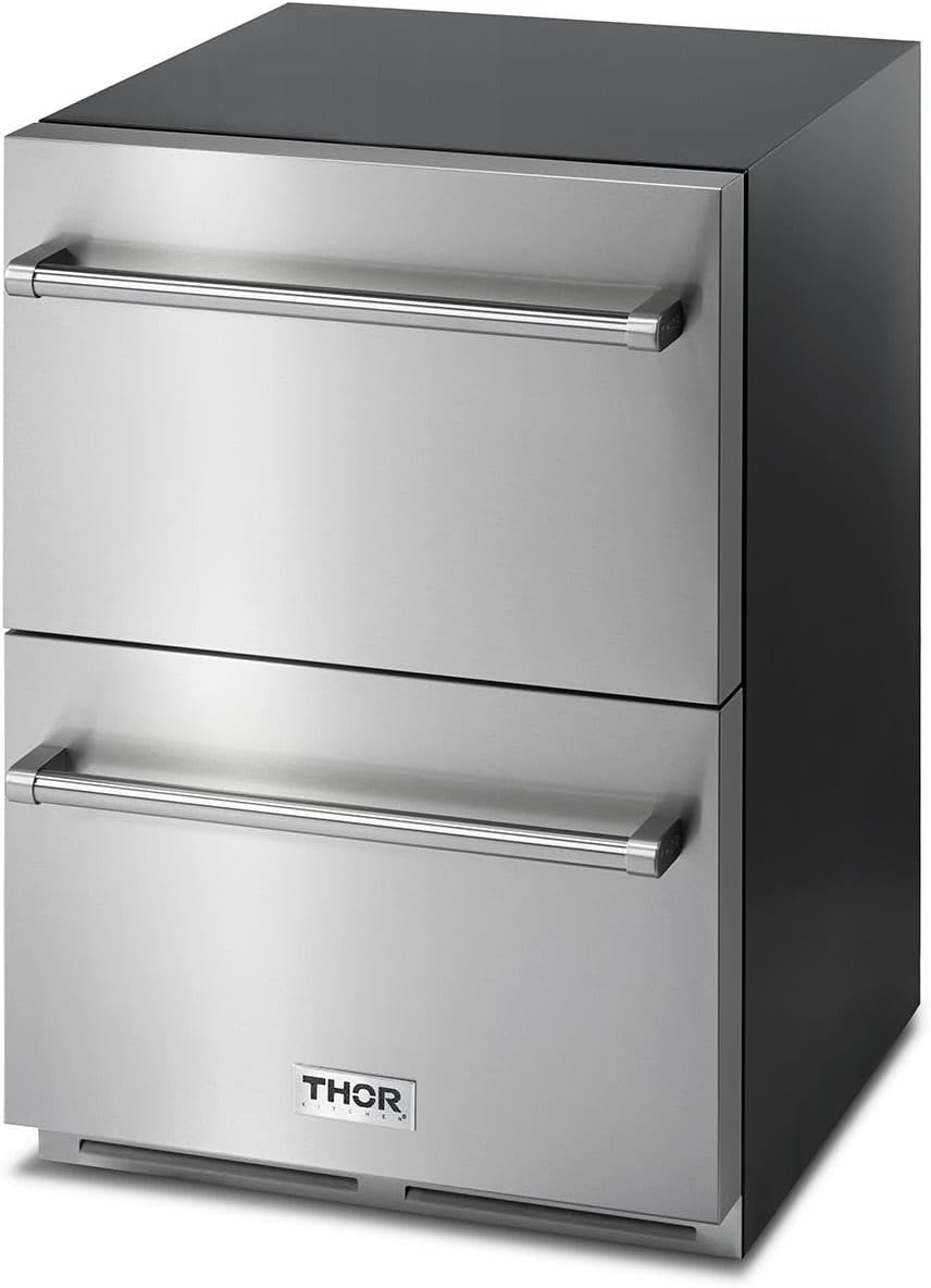 Thor Kitchen 24-Inch Indoor Outdoor Refrigerator Drawer in Stainless Steel - Model TRF24U