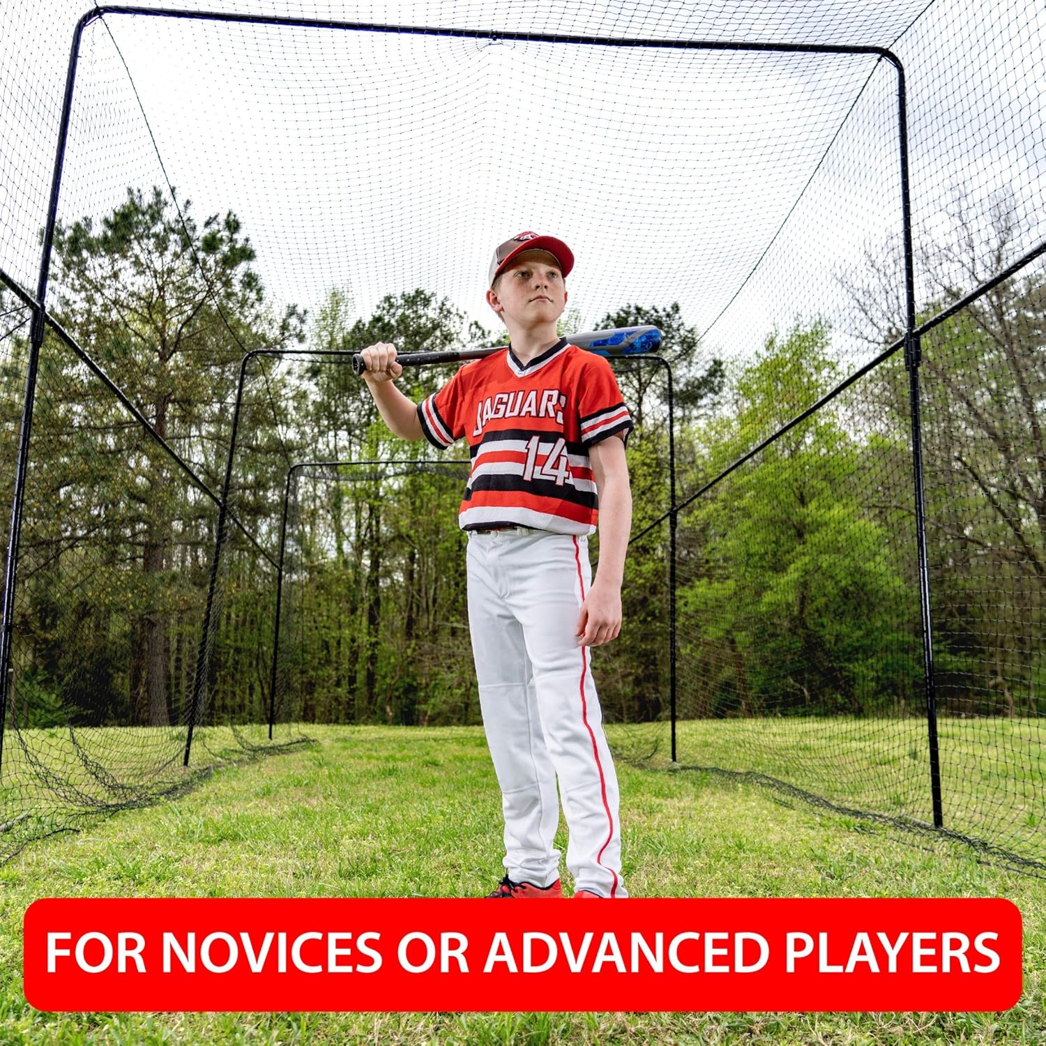 ANYTHING SPORTS 40 Foot Collapsable Batting Cage, Perfect Baseball Batting Cage, Softball Batting Cage, Complete Package with Frame and Netting. Freestanding Portable Batting Cage for Backyard
