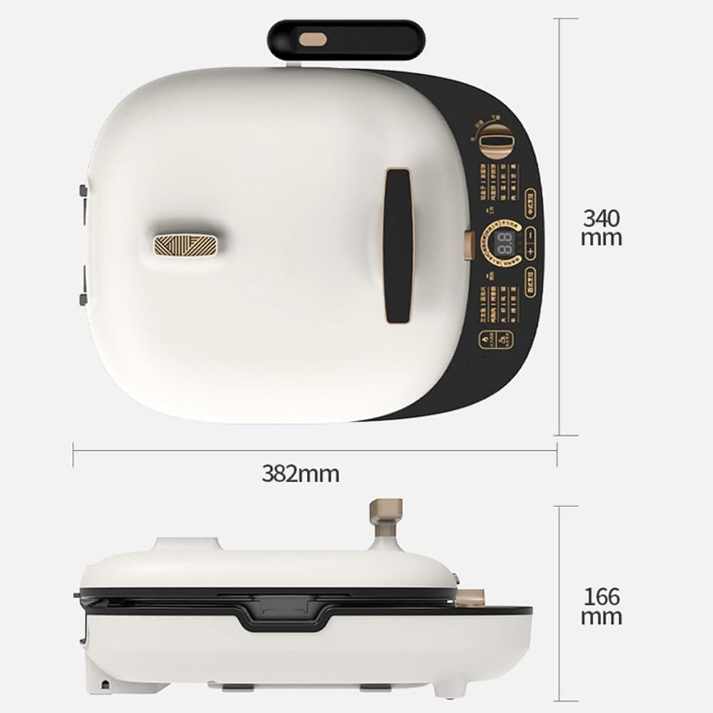 Multifunctional Double-Sided Griddle, 1600W Electric Pancake Maker, Double-sided Heating Griddle Make Crepe Burger Flatbread Omelette, Integrated Heating Tube, Double Plate Removable