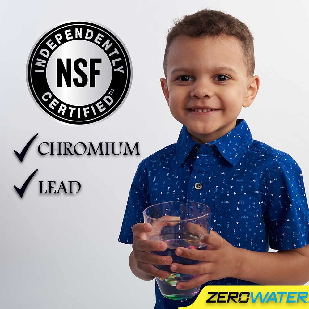 ZeroWater 40-Cup Glass Dispenser- Ready Pour Technology, 2.5 Gallon with 2 Replacement Filters and Free TDS Meter