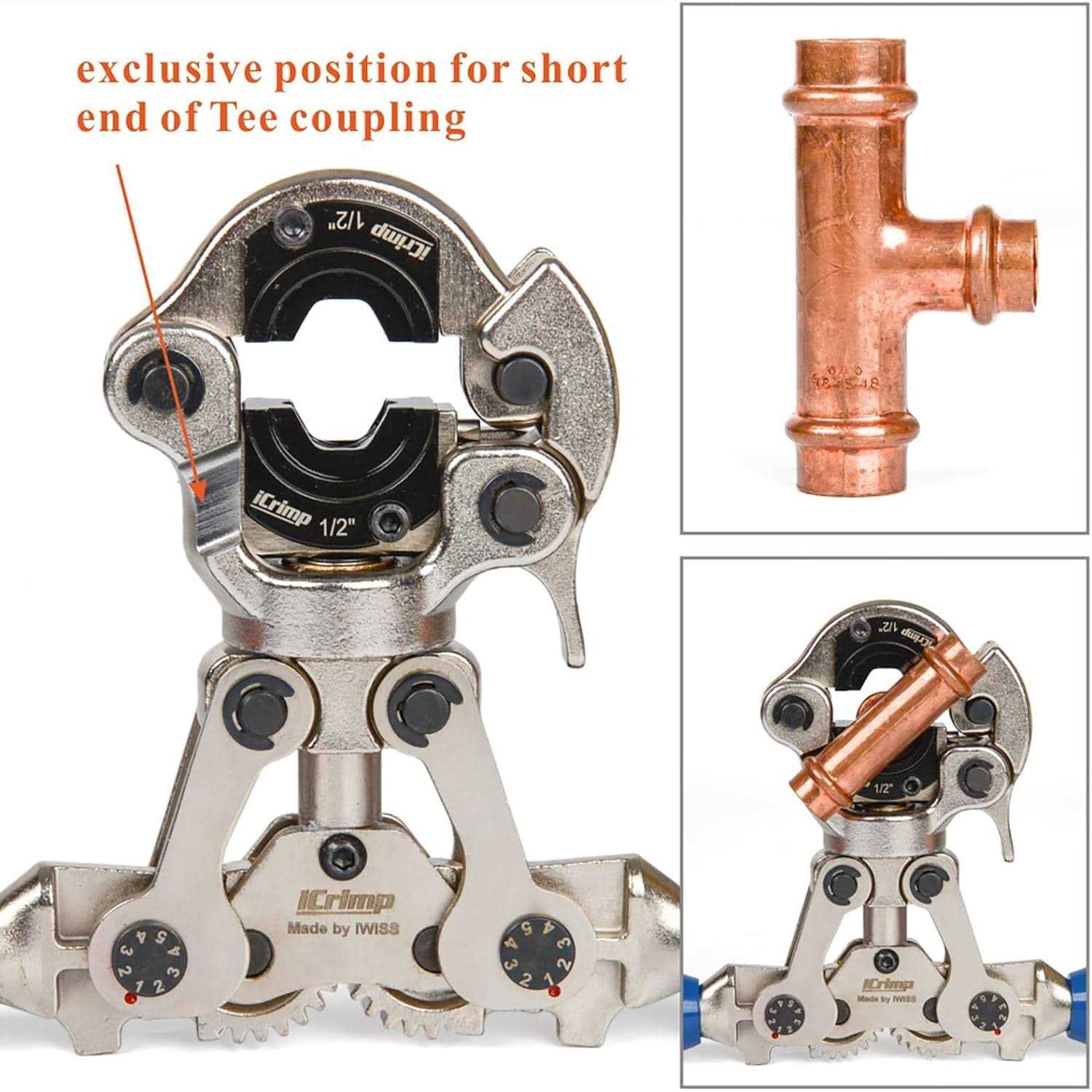 submitnewspa IWS-1632AF Copper Tube Fittings Crimping Tool with 1/2,3/4 and 1-inch Jaw for ProPress Copper fitting-manufactured by Iwiss - Shop Hardware Tools Online Store